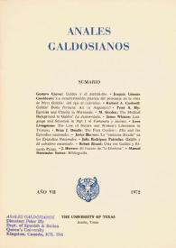 Anales galdosianos. Año VII, 1972