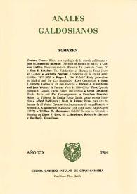 Anales galdosianos. Año XIX, 1984