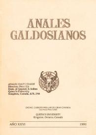 Anales galdosianos. Año XXVI, 1991