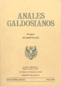 Anales galdosianos. Año XXVII-XXVIII, 1992-93