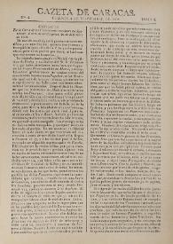 Gazeta de Caracas. Núm. 4, viernes 4 de noviembre de 1808