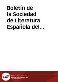 Boletín de la Sociedad de Literatura Española del Siglo XIX. Boletín VII/VIII (1999/2000)