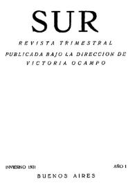Sur : revista trimestral. Año I, invierno 1931