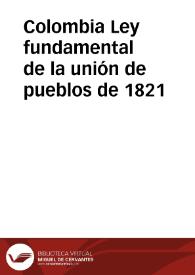 Ley fundamental de la unión de pueblos de 1821
