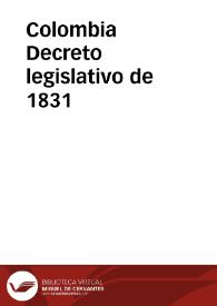 Decreto legislativo de 1831