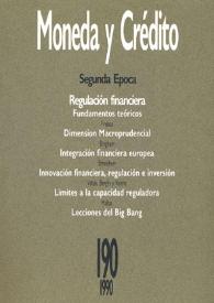 Moneda y Crédito. Núm. 190, 1990