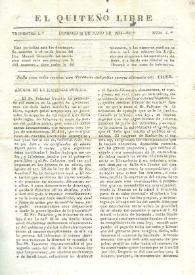El quiteño libre. Año I, trimestre I, núm. 6, domingo 16 de junio de 1833