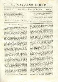El quiteño libre. Año I, trimestre 2, núm. 14, domingo 11 de agosto de 1833