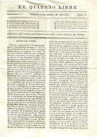 El quiteño libre. Año I, trimestre 2, núm. 15, domingo 18 de agosto de 1833