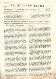 El quiteño libre. Año I, trimestre 2, núm. 16, domingo 25 de agosto de 1833