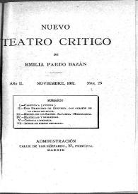 Nuevo Teatro Crítico. Año II, núm. 23, noviembre de 1892