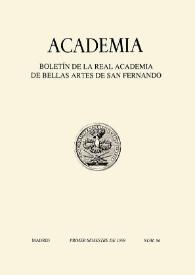 Academia : Anales y Boletín de la Real Academia de Bellas Artes de San Fernando. Núm. 86, primer semestre de 1998