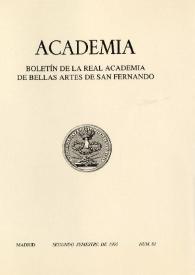 Academia : Anales y Boletín de la Real Academia de Bellas Artes de San Fernando. Núm. 81, segundo semestre, 1995