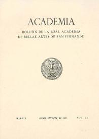 Academia : Anales y Boletín de la Real Academia de Bellas Artes de San Fernando. Núm. 54, primer semestre de 1982