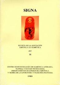 Signa : revista de la Asociación Española de Semiótica. Núm. 16, 2007