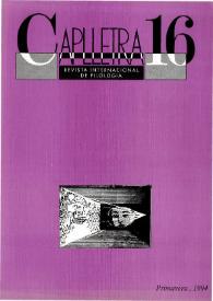 Caplletra: Revista Internacional de Filologia. Núm. 16, primavera de 1994