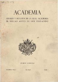 Academia : Anales y Boletín de la Real Academia de Bellas Artes de San Fernando. Núm. 1, primer semestre de 1951