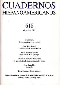 Cuadernos Hispanoamericanos. Núm. 618, diciembre 2001