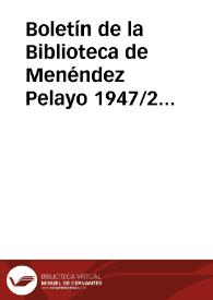 Boletín de la Biblioteca de Menéndez Pelayo. 1947/2-3