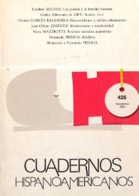 Cuadernos Hispanoamericanos. Núm. 425, noviembre 1985