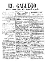 El Gallego. Periódico semanal órgano de los intereses de su nombre. Núm. 1.º, 27 de abril  de 1879