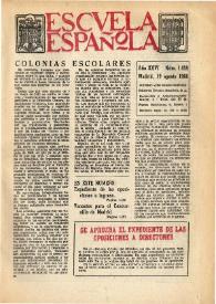 Escuela española. Año XXVI, núm. 1459, 19 de agosto de 1966