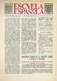 Escuela española. Año XXVII, núm. 1561, 9 de agosto de 1967