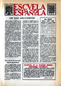 Escuela española. Año XXVIII, núm. 1657- 1658, 23 de agosto de 1968