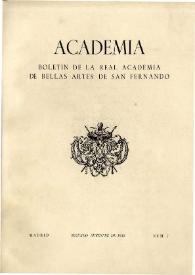Academia : Anales y Boletín de la Real Academia de Bellas Artes de San Fernando. Núm. 7, segundo semestre de 1958