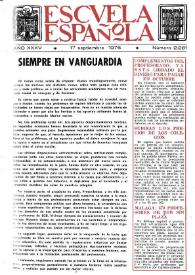 Escuela española. Año XXXV, núm. 2281, 17 de septiembre de 1975