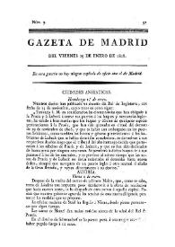 Gazeta de Madrid. 1808. Núm. 9, 29 de enero de 1808