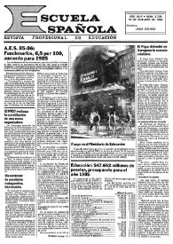Escuela española. Año XLIV, núm. 2738, 18 de octubre de 1984