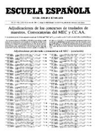 Escuela española. Año LV, núm. 3233, 8 de mayo de 1995