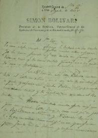 [Carta de Simón Bolívar a Francisco Antonio Zea]