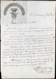 Carta de Alfonso Carrero. Ávila, 12 de junio de 1836