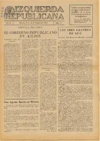 Izquierda Republicana : Publicación Mensual. Órgano De Izquierda Republicana En El Exilio.. Núm. 15, 15 de octubre de 1945