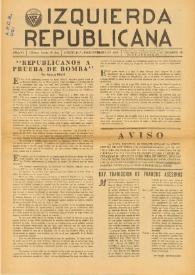 Izquierda Republicana : Publicación Mensual. Órgano De Izquierda Republicana En El Exilio. Núm. 53, 20 de septiembre de 1949