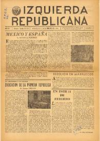 Izquierda Republicana : Publicación Mensual. Órgano De Izquierda Republicana En El Exilio.. Núm. 57, 10 de febrero de 1950