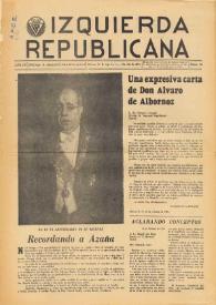 Izquierda Republicana : Publicación Mensual. Órgano De Izquierda Republicana En El Exilio.. Núm. 73, septiembre-octubre de 1951