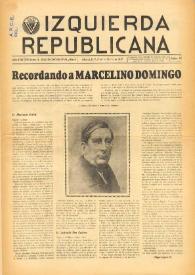 Izquierda Republicana : Publicación Mensual. Órgano De Izquierda Republicana En El Exilio.. Núm. 75, marzo de 1952