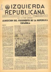Izquierda Republicana : Publicación Mensual. Órgano De Izquierda Republicana En El Exilio.. Núm. 76, abril de 1952