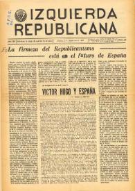 Izquierda Republicana : Publicación Mensual. Órgano De Izquierda Republicana En El Exilio. Núm. 80, noviembre de 1952