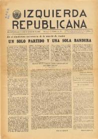 Izquierda Republicana : Publicación Mensual. Órgano De Izquierda Republicana En El Exilio.. Núm. 81, diciembre de 1952