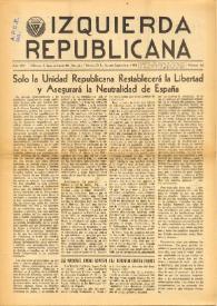 Izquierda Republicana : Publicación Mensual. Órgano De Izquierda Republicana En El Exilio.. Núm. 86, agosto-septiembre de 1953