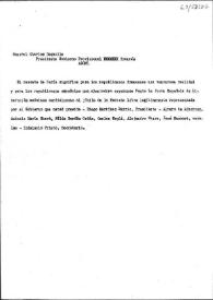 Carta de la Junta Española de Liberación a Charles De Gaulle. 1944?