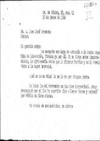 Carta de Carlos Esplá a Juan José Cremades. 18 de enero de 1944
