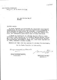 Carta de Indalecio Prieto y Diego Martínez Barrio a Carlos Esplá. México, 28 de enero de 1944