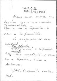 Nota manuscrita de Carlos Esplá