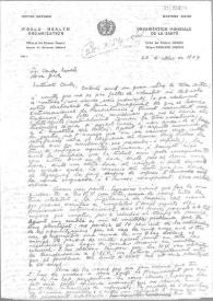 Carta de Eugenio Xammar a Carlos Esplá. Ginebra, 20 de octubre de 1954