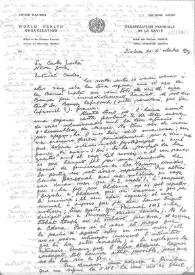 Carta de Eugenio Xammar a Carlos Esplá. Ginebra, 30 de octubre de 1954